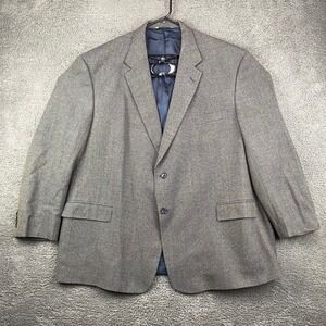 Turnbury For Stroops Wool Blazer Mens 52R‎ Gray Herringbone The Big Tall Place